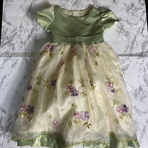 Princess Closet Satin and Lace Floral Embroidered Dress